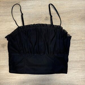 Garage black cropped tank